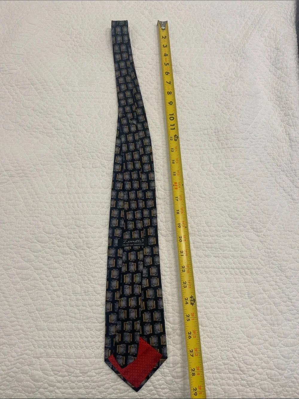 Zianetti Italian Silk Collection Classic Navy Geometric Men’s Tie